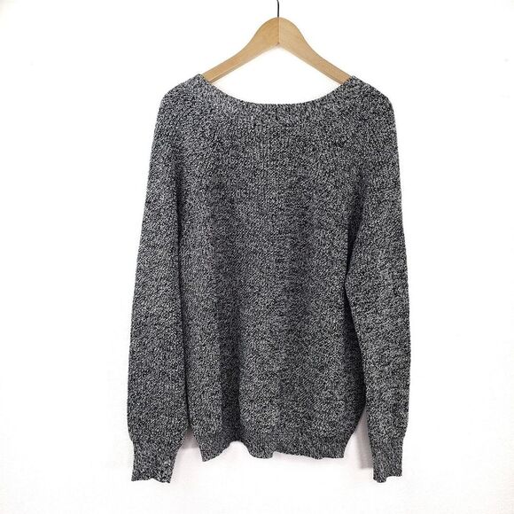 BCBGMaxAzria Sweater Woman Size L Black Combo Long Sleeve V Neck Pulover - Picture 10 of 11